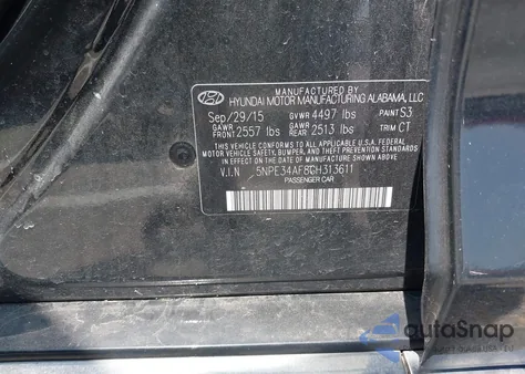 2016 Hyundai Sonata Limited из США, поврежденный, VIN 5NPE34AF8GH313611